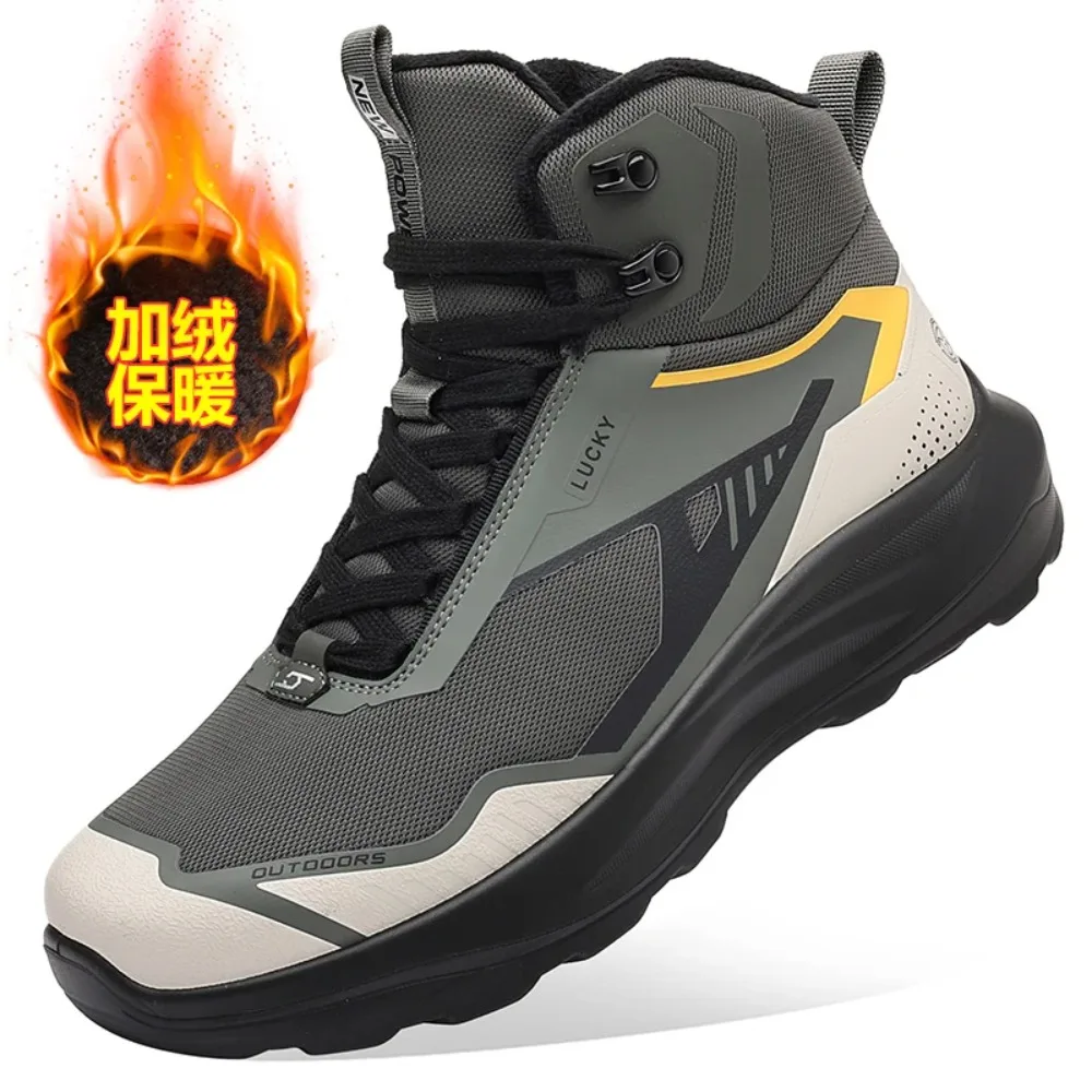 Autumn/Winter Hiking Shoes For Men High Top With Fur Climbing Shoes Mens Designer Outdoor Boots Men Walking Shoes