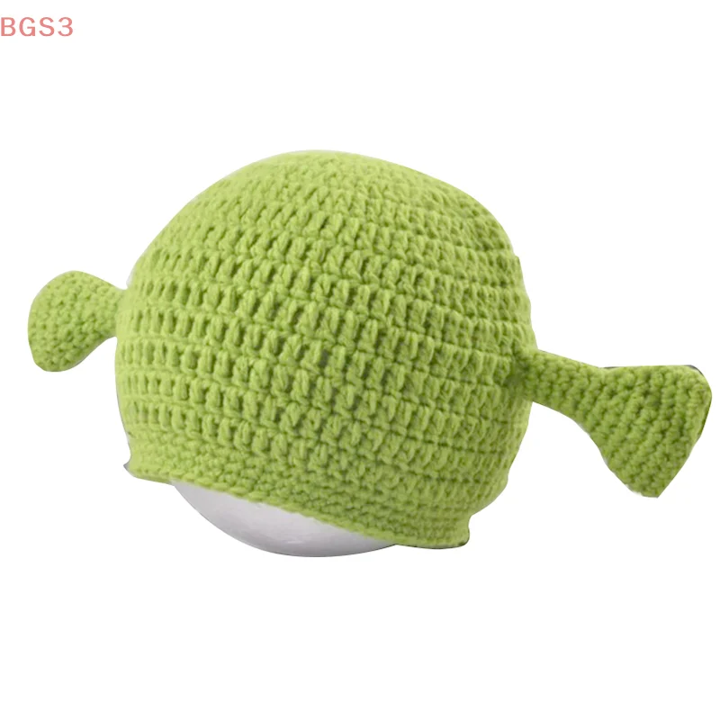 Unisex bivakmuts Monster Shrek wol winter gebreide mutsen groene partij grappige pet