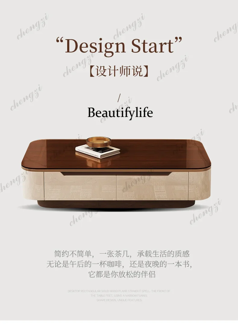 Home Desk Mesas Microcrystalline Stone Glass Light Luxury Simple Coffee Table And TV Cabinet Coffee Tables Pliante FurnitureK182