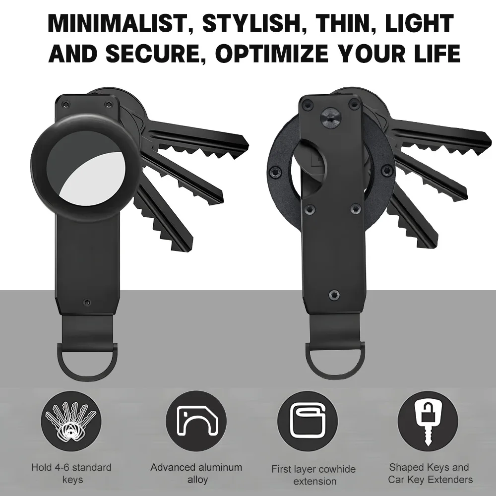 منظم المفاتيح، حامل مفاتيح معدني صغير الحجم، سلسلة مفاتيح ذكية مضادة للفقدان مع جهاز تعقب Apple AirTag Finder