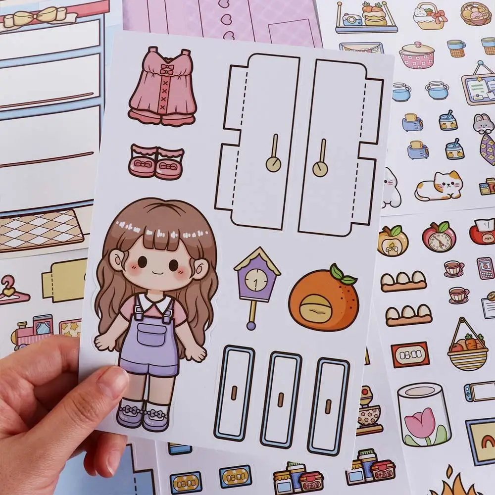 Hand Ledger Kawaii Pinch เพลง Quiet Book สติกเกอร์กระดาษ Telado Busy Book การ์ตูนอะนิเมะสาว