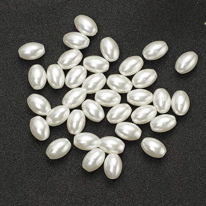 200pcs 3x6mm 4x8mm 6x12mm Rice Shape White Imitation Pearls Beads Crafts Decoration for DIY Bracelets Necklaces Jewelry Making