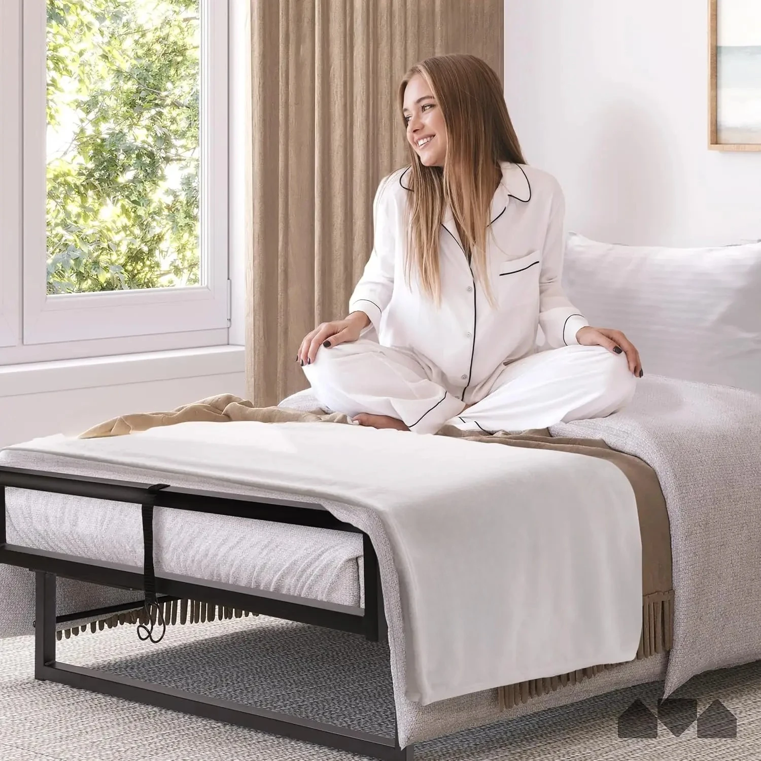 Deluxe Diplomat Twin Folding Bed for Adults, Memory Foam Mattress, Strong Frame, 75x38, Roll Away & Hideaway, Customized