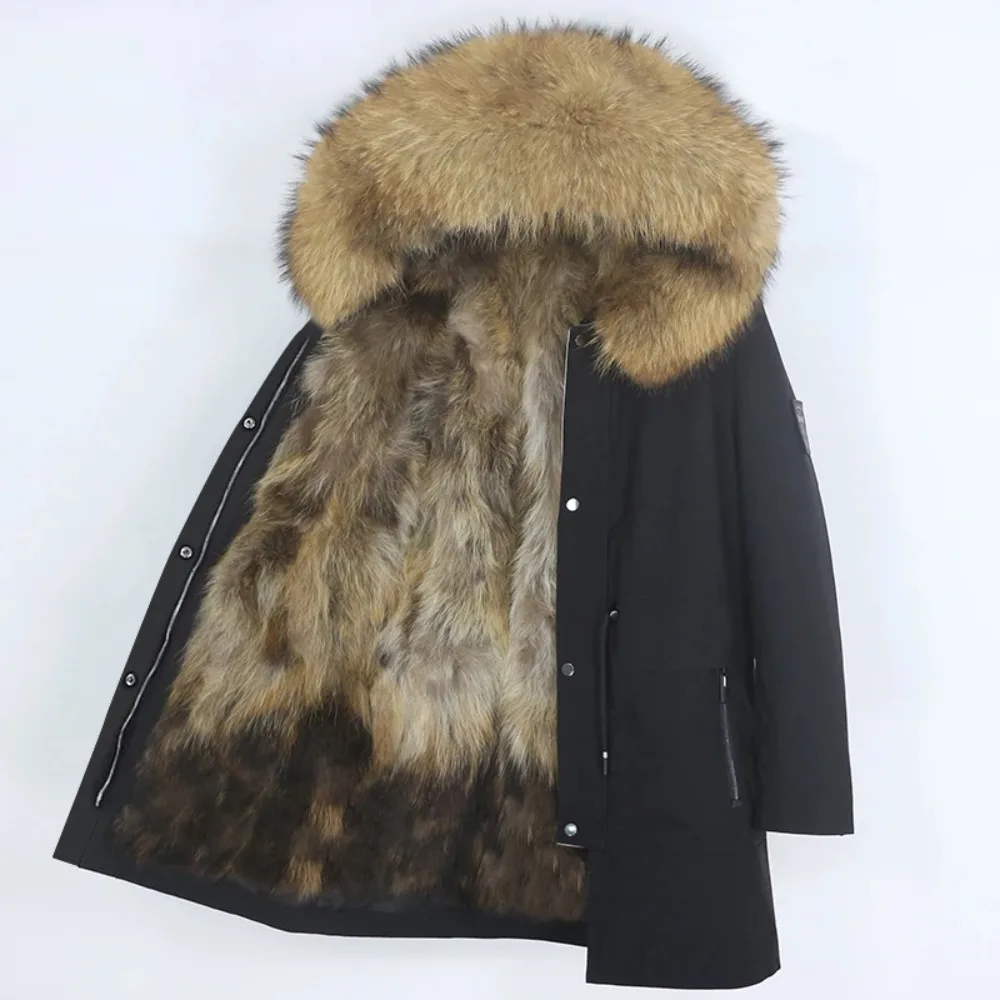 

Fur Jacket 2025 Men Waterproof Parka Real Fur LinerWinter Jacket Natural Fox Fur Coat Detachable Thick Warm Outerwear Streetwear