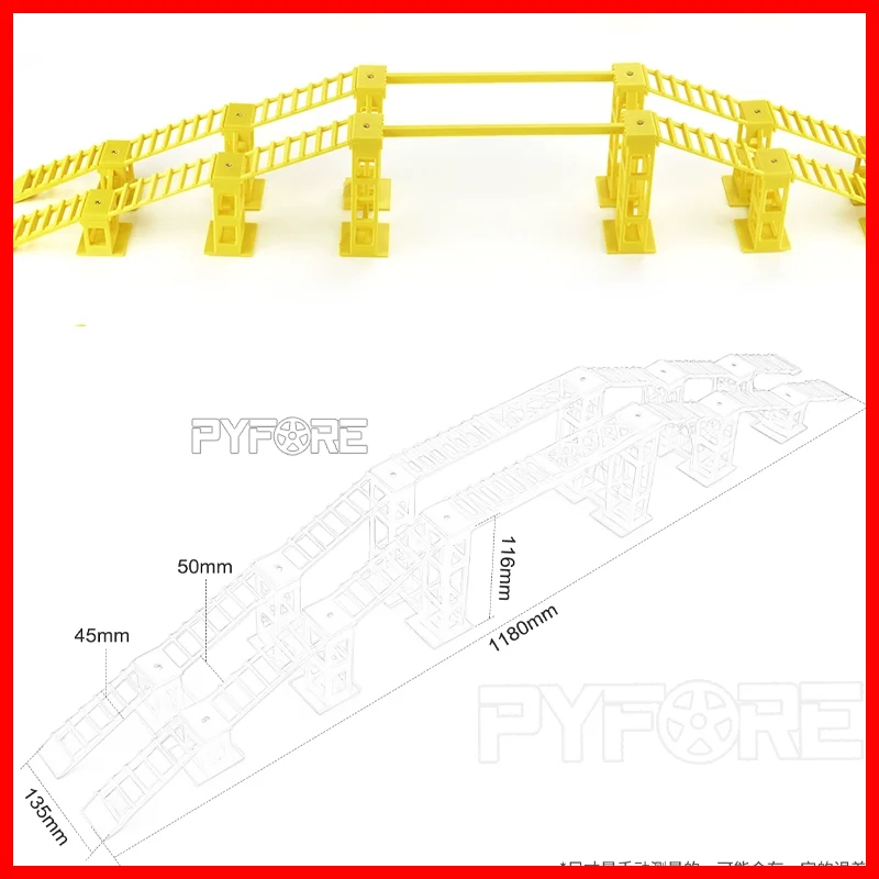 

PYFORE RC Crawler Obstacle Bridge Combo- simulation climbing Accessory Kit for 1/24 &1/18 cale Model Cars