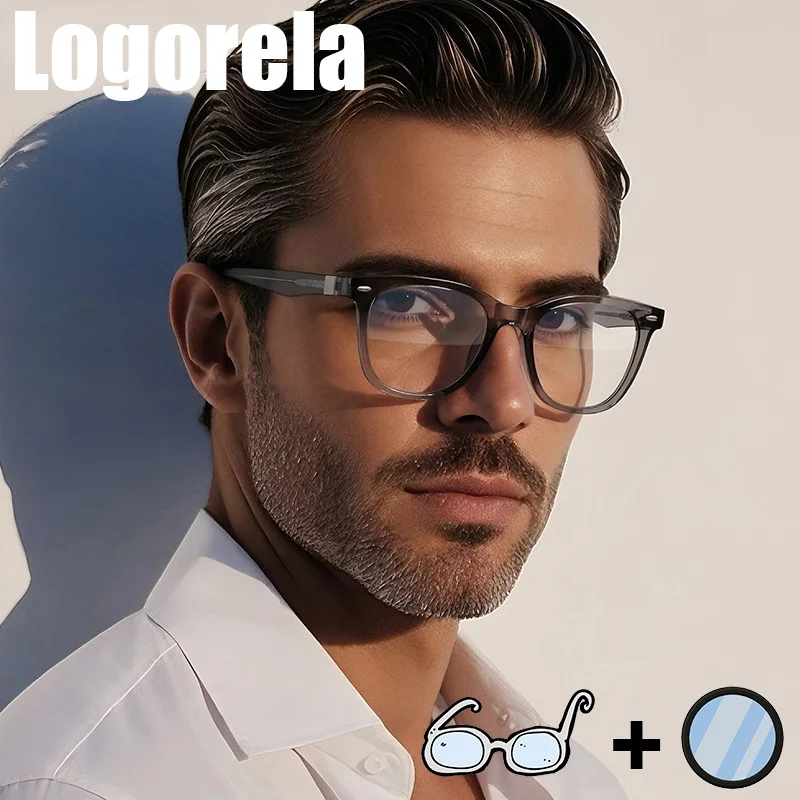 

Logorela 2230 Men Optical Prescription Glasses Anti-Blue Light Photochromic Eyewear Myopia Hyperopia Progressive Eyeglasses