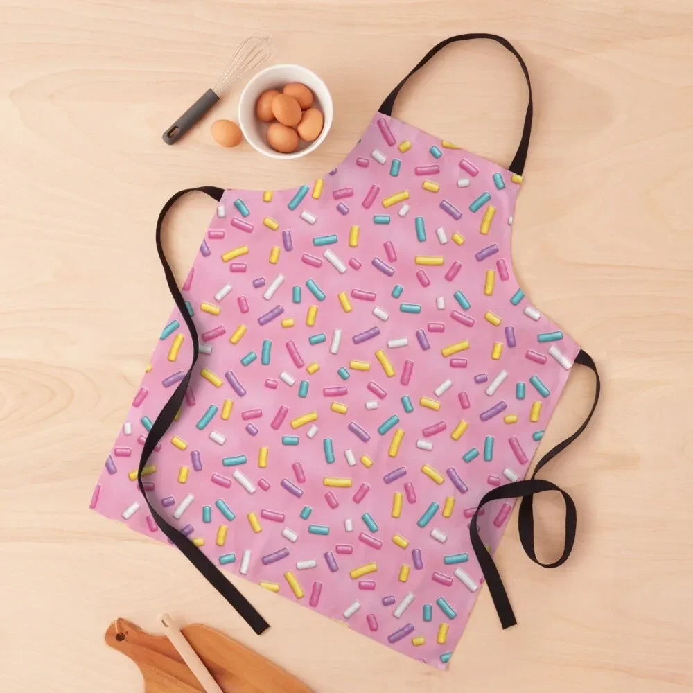 Sweet Sweet Pink Donut Sprinkles Apron For Home Accessories Household Items Kitchen Sexy Kitchen accessories Apron