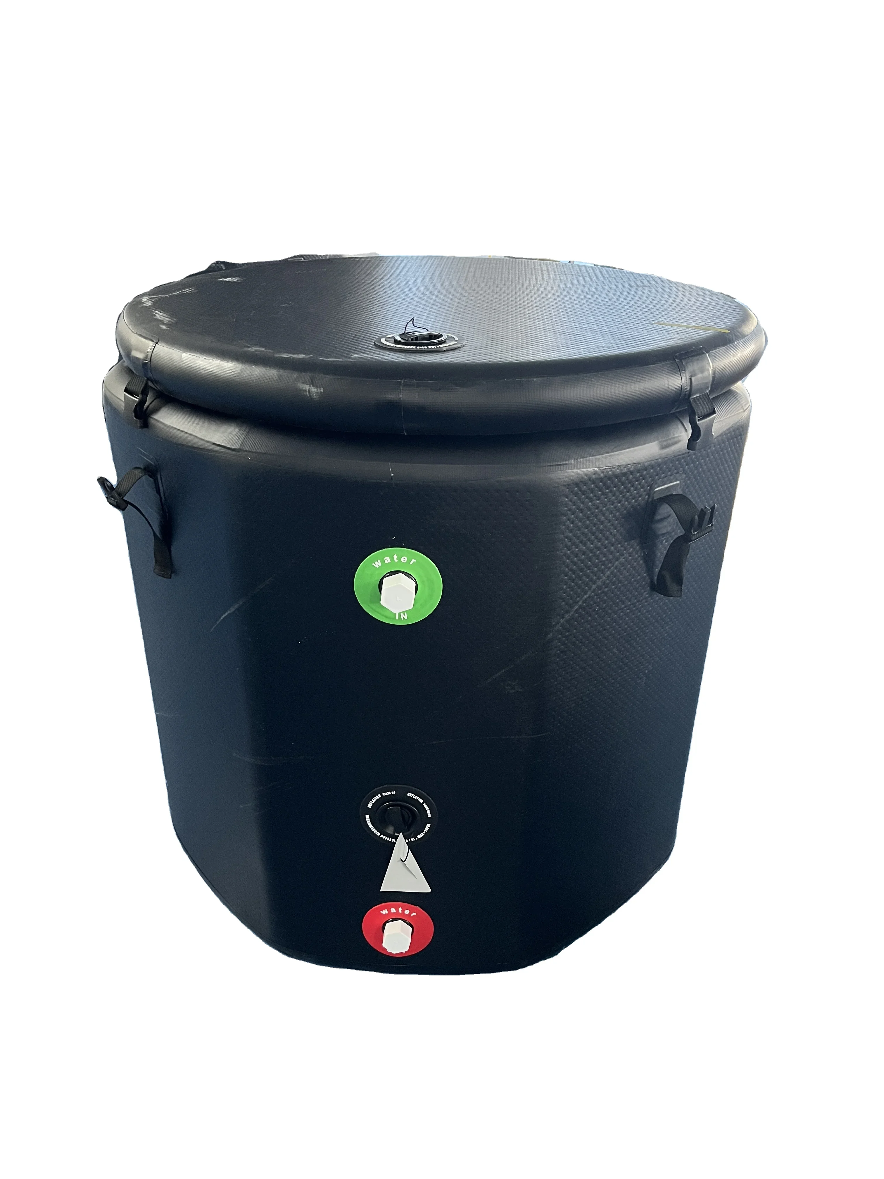 أسود محمول قابل للنفخ للكبار حمام الجليد حوض قطرة غرزة في الهواء الطلق الباردة يغرق حمام الجليد