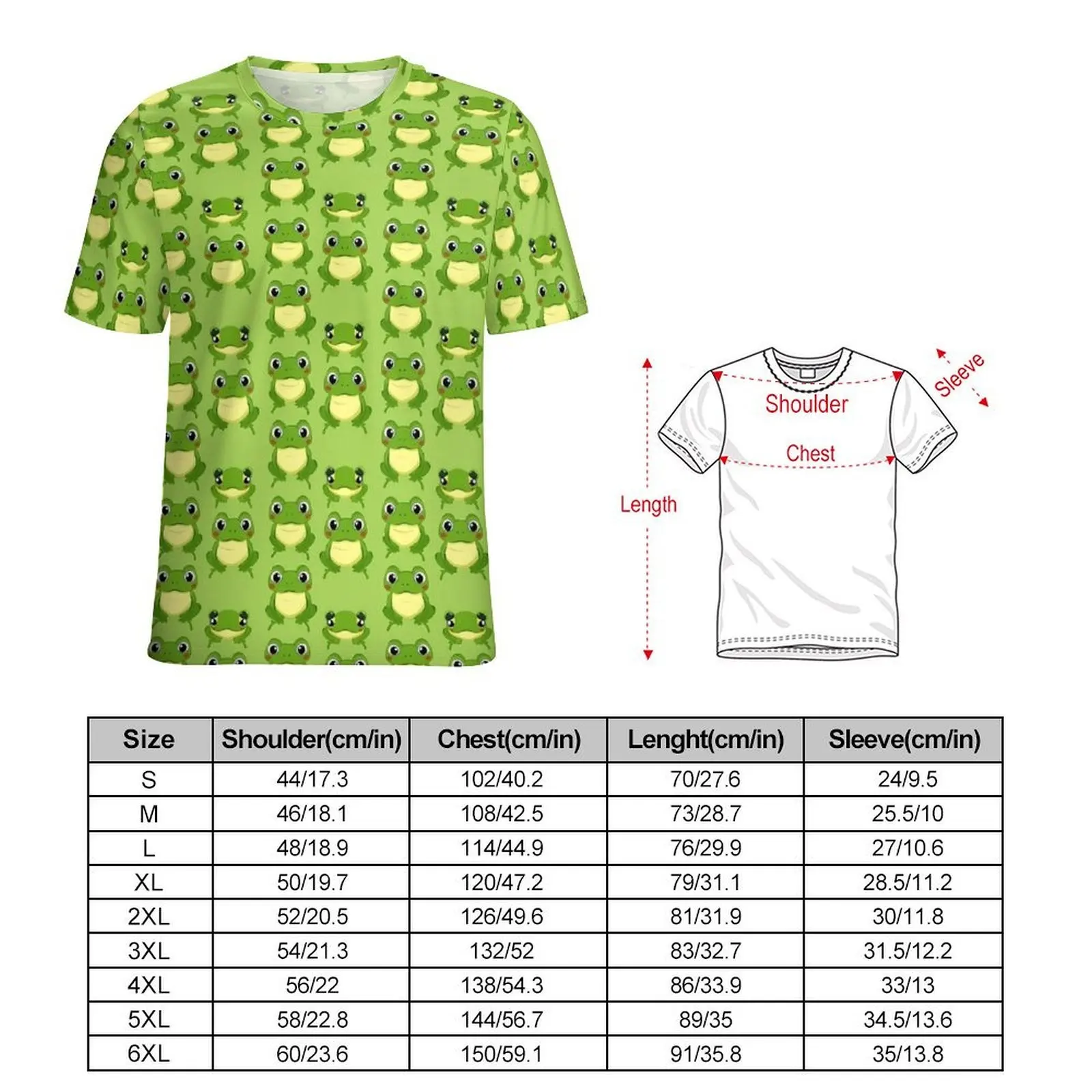Adorable Cartoon Frogs Print T-Shirt  Mens Retro T-Shirts Custom Tee Shirt Short Sleeve Y2K Casual Oversized Clothing Present