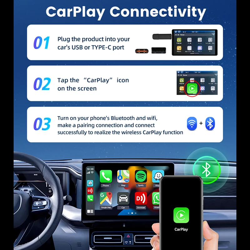 Neue 5,0 Mini 5 Pro Smart CarPlay USB Dongle Drahtlose Android Auto CarPlay Dual Kanal Arbeit WiFi BT Wireless Connect Telefon