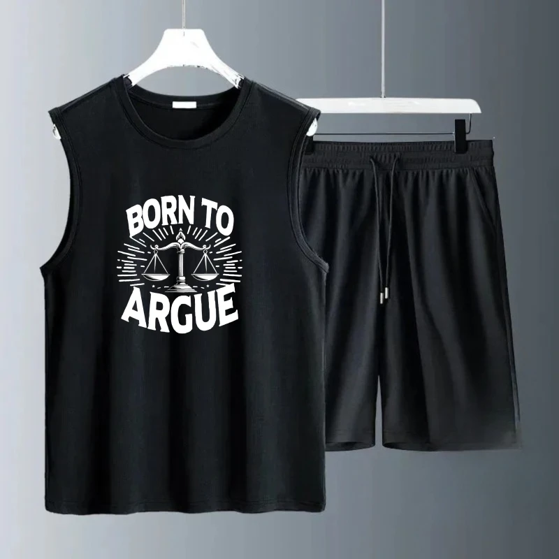 Men's Tank Top Sets 2026 Summer Quick drying Sportswear seaside crewneck  Two-piece sets running beach oversize Breathable