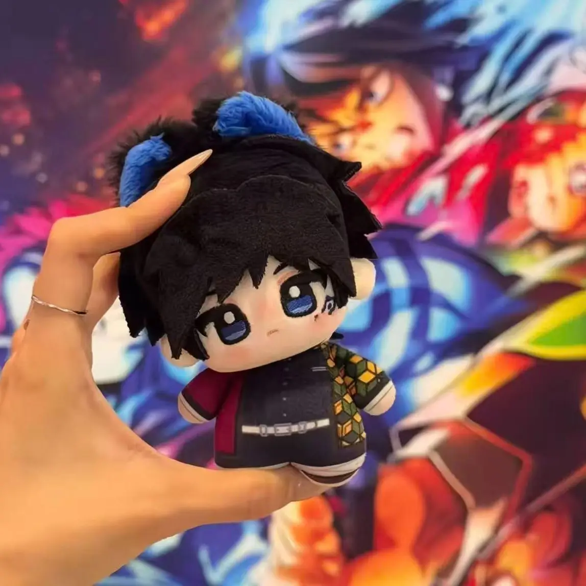 2026 Demon Slayer Giyu Tomioka Katzenohren-Plüschpuppe, Niedliche Weiche Anime-Charakter-Kollektion, Geschenk für Anime-Fans und Kinder