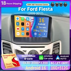 안드로이드 16 카플레이 카 라디오 포드 피에스타 2009 2010 2011 2012 - 2017 네비게이션 GPS 멀티미디어 플레이어 스테레오 와이파이+4G 자동 BT