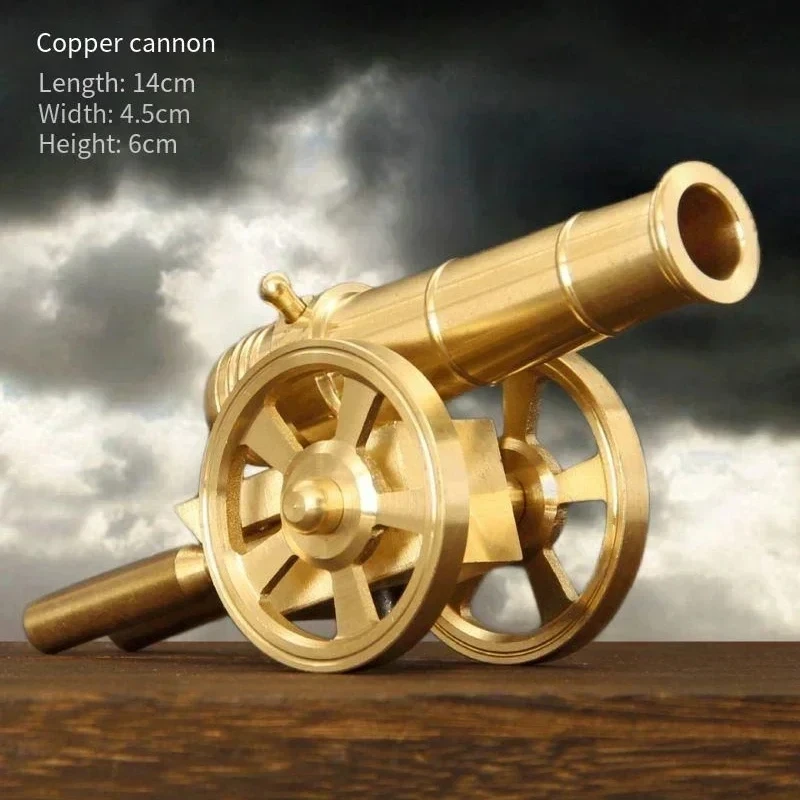 Solid Brass Cannon Military Model Military Souvenir Decompression Toy Gift Ornament Home Office Decoration Handicraft Gift