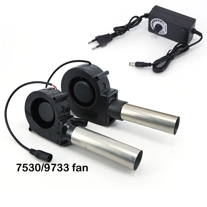 

7533 9730 type BBQ Fan Small blower Blast Engine Air Collecting Adjustable Speed Cooking Tool extend mouth Handheld Barbecue S1