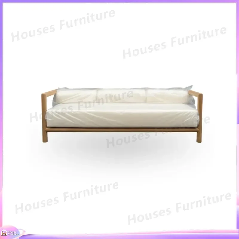 Modern Teak Outdoor Sofa Set Minimalist Garden Furniture Durable Eco Friendly Patio Poolside Lounge Sectional Couch for Yard
