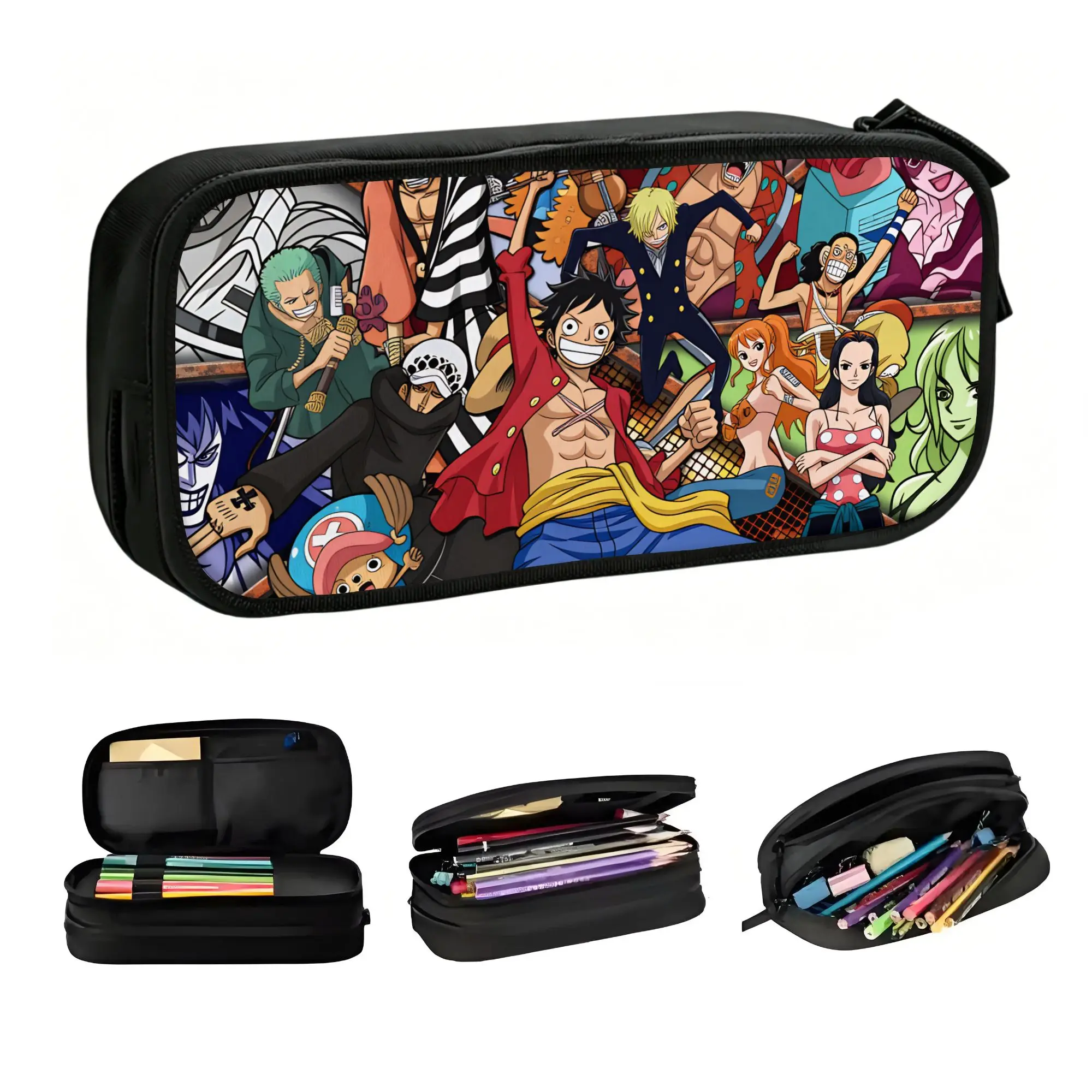 Nami One Piece Luffy Roronoa Zoro  Pencil Case for Boy Girl Usopp Franky Brook Nico Robin  Pen Bag Box School Supplies