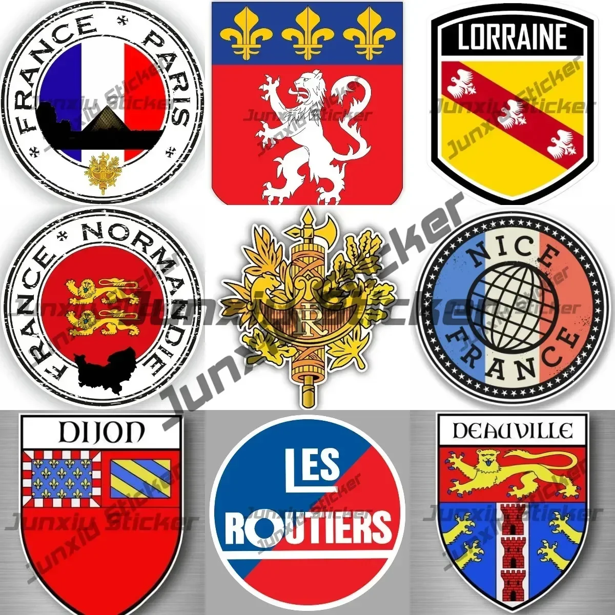 

France Coat of Arms Simple Car Decal France Paris Louvre Grenoble Normandie Seal Stickers Alsace Deauville Lorraine France Flag