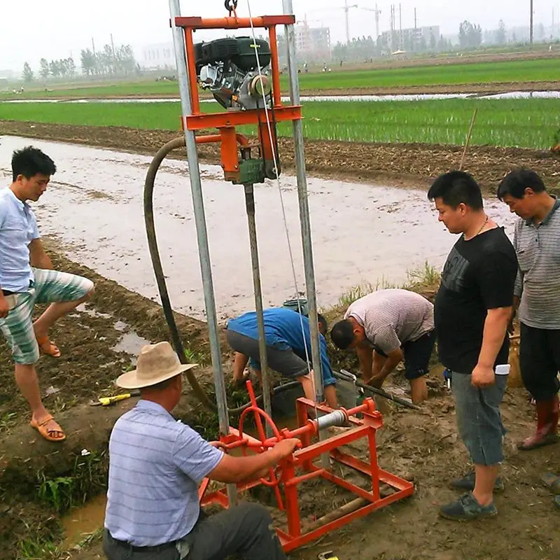 Customized Manual Micro Water Well Drilling Rig 80m Depth Petrol Powered Light Portable Efficient Operation