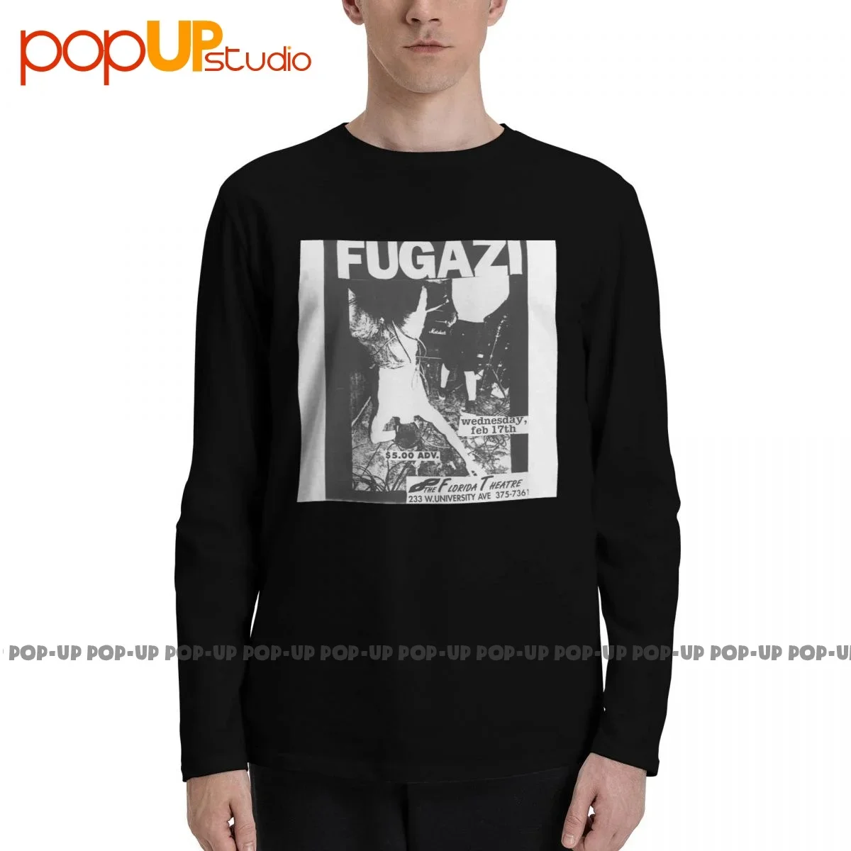 Fugazi-camisetas Punk Rock Flyer de manga larga, camiseta de empalme, nueva moda, superventas