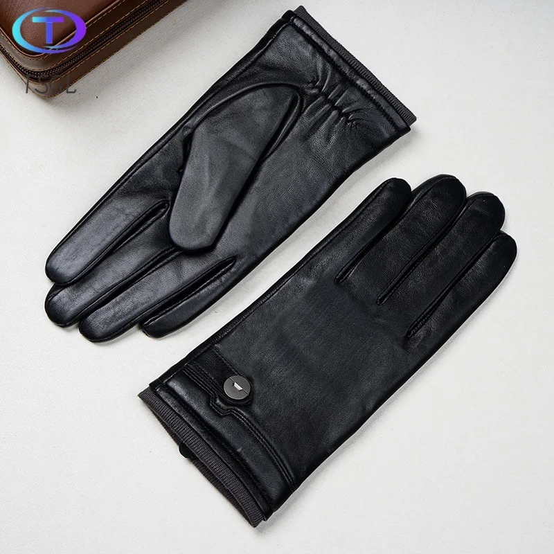 Men's Gloves Winter Mittens Keep Warm Touch Screen Windproof Driving Guantes Male Autumn Winter Real Leather Gloves Business