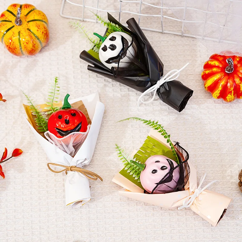 

18 см/7,09 дюйма Смайлик Букет Pumpki Коллекционные периферийные устройства Мультяшная пластиковая игрушка Хобби Подарок на Хэллоуин Атмосфера Украшение комнаты