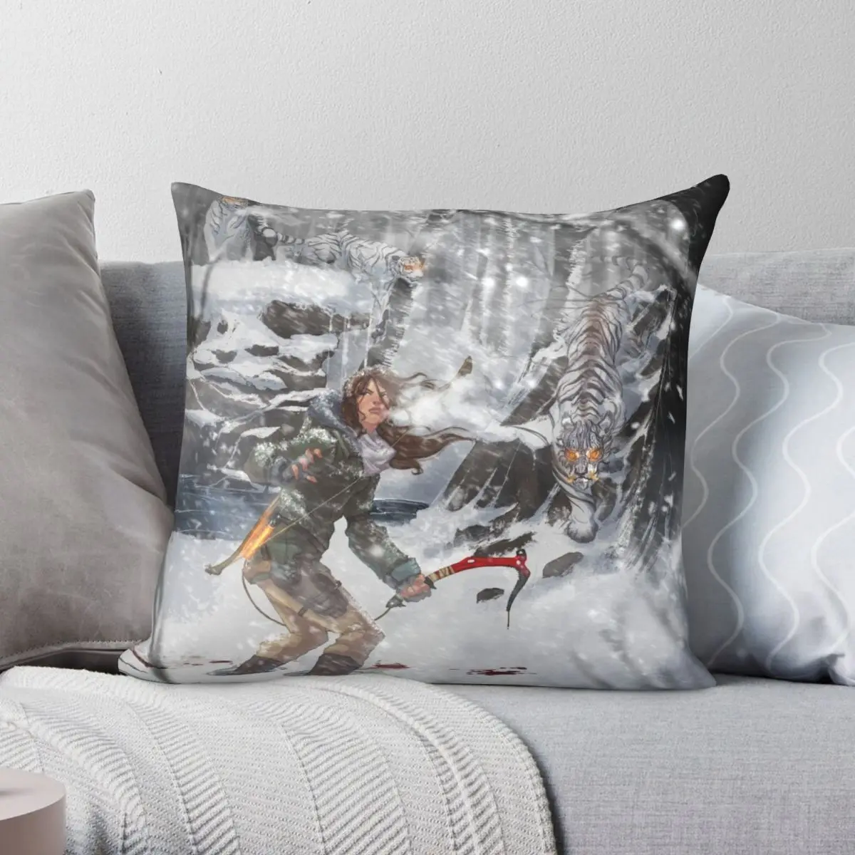 Rise Of The Tomb Raider Pillowcase Polyester Linen Velvet Creative Zip Decorative Home Cushion Cover 45x45