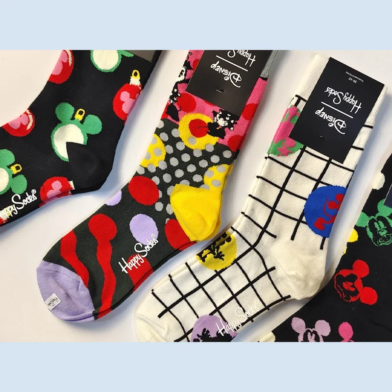 Disney Mickey Mouse Cartoon Cotton Socks for Men Women Cute Autumn Winter Thickened Warm Sock Funny Casual Home Adult Socks Gift