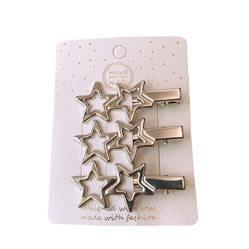 

Y2K Metal Hair Clips 3pcs Silver Electroplated Hollow Claw Clips for Girls, Slay Grunge Punk Barrettes No Slip Thin Hair