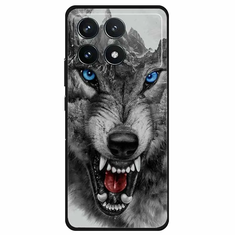 For Poco X6 Pro Case Silicone Soft Printed Lions Wolf TPU Back Cover for Xiaomi Poco X6 5G Cases PocoX6 X 6 Protection Shells