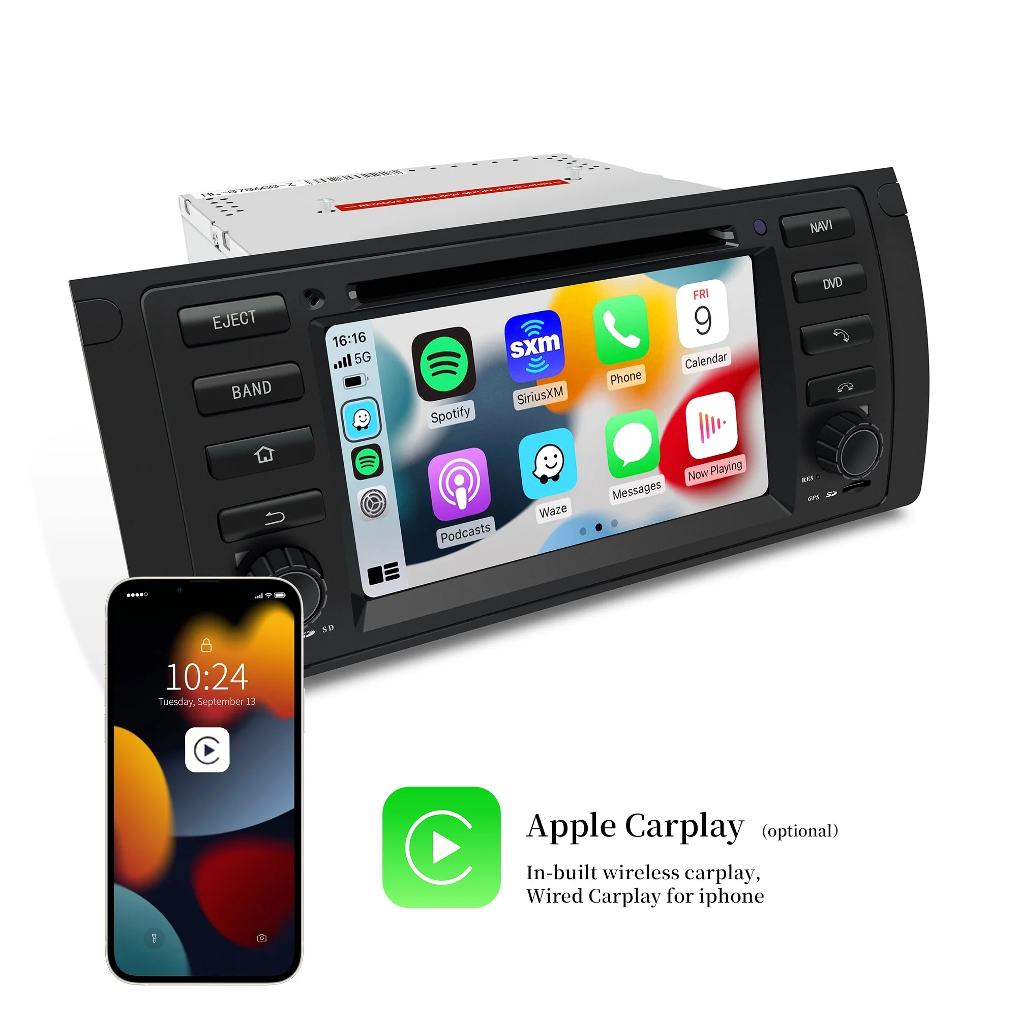 Hualingan CarPlay head unit for BMW X5 E53 E39 Android Auto IPs dab GPS satnav radio stereo upgrade touch screen Autoradio DVD