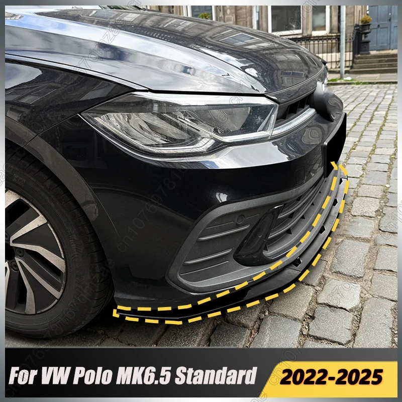 

3 шт., передний бампер автомобиля, спойлер, нижняя часть сплиттера, комплекты крышек для VW Volkswagen Polo MK6.5, стандартная версия 2022-2025