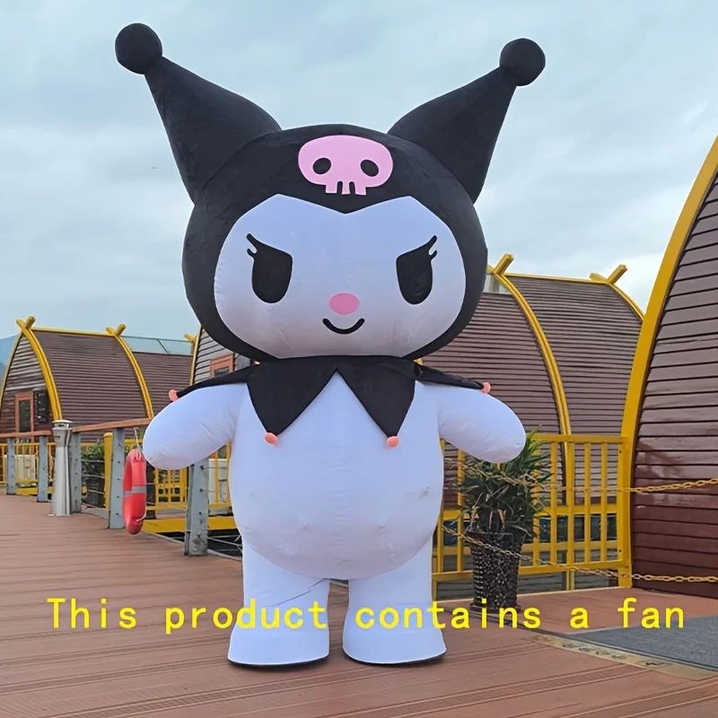 

Надувной костюм персонажа Sanrio Hello Kitty Kuromi, 78,74 дюйма - идеально подходит для вечеринок, удобный и долговечный надувной наряд.