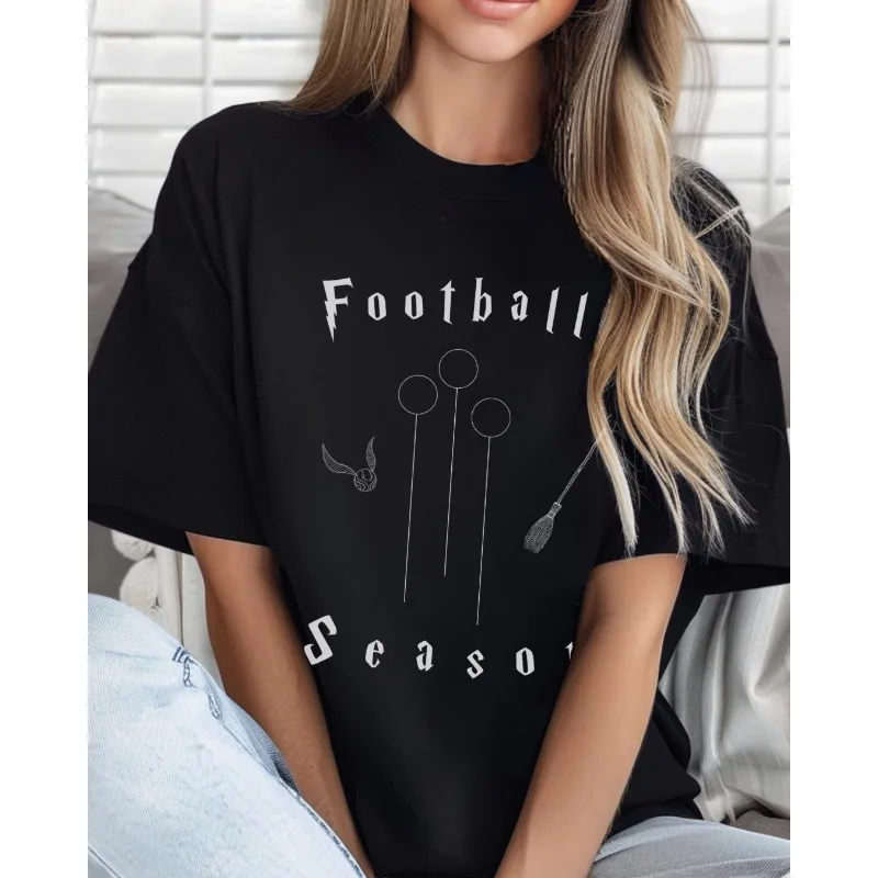 Camiseta del mago de Harry Potter, regalo de temporada de fútbol, para fanáticos de Harry Potter, nueva camiseta informal unisex de algodón puro para todas las estaciones