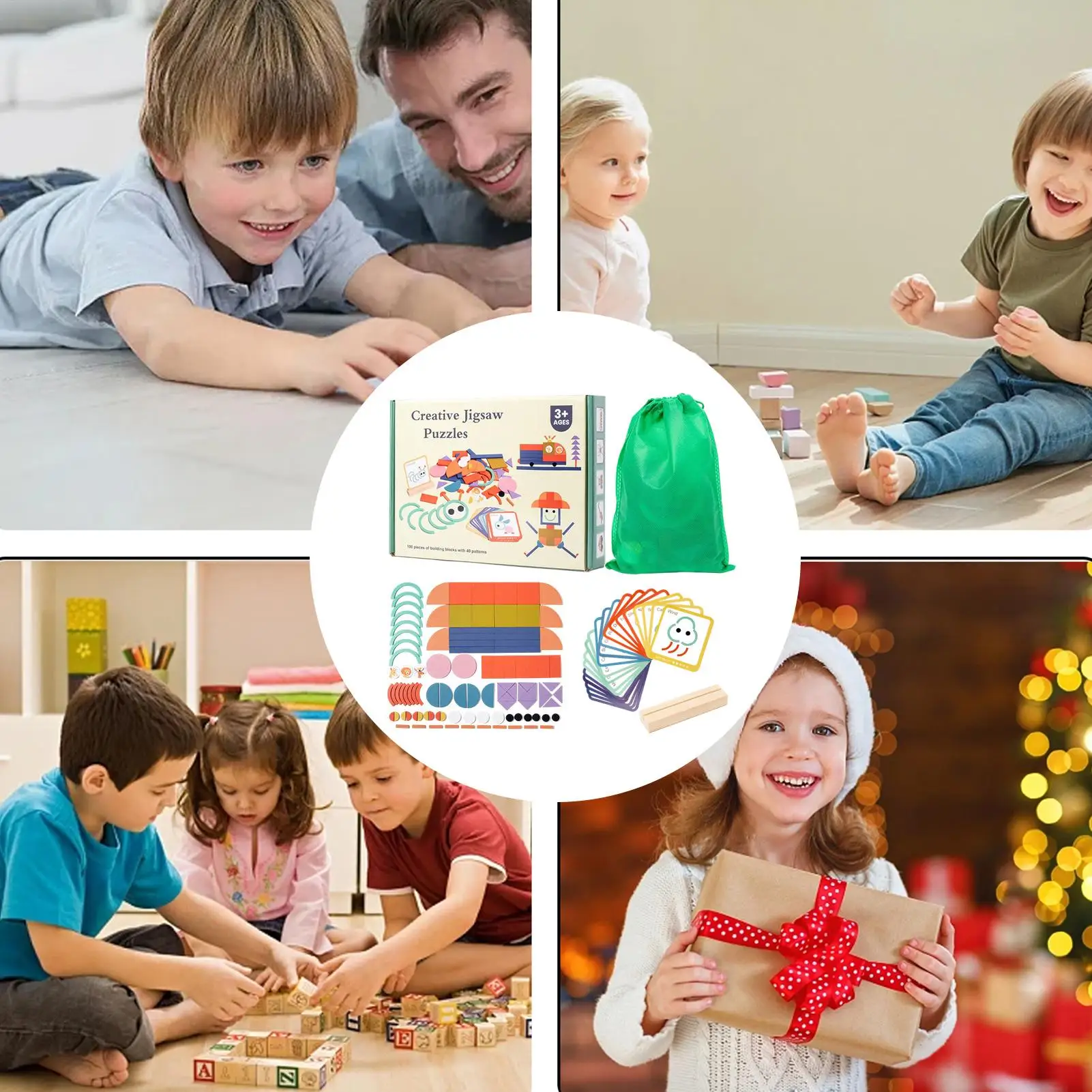 บล็อกไม้ STEM ของเล่นเสริมพัฒนาการ แท่งไม้เสริมทักษะการเรียนรู้ สำหรับเด็กชาย เด็กหญิง พกพาสะดวก ใช้ได้ทั้งในห้องนอน ที่บ้าน และการเรียนรู้แบบ Homeschool