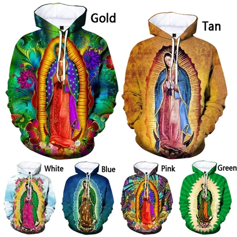 New Fashion Guadalupe Mexico Virgin Mary 3D Printed Hoodie Sweatshirt For Men Women Clothing Casual Pullovers Hooded Hoodies