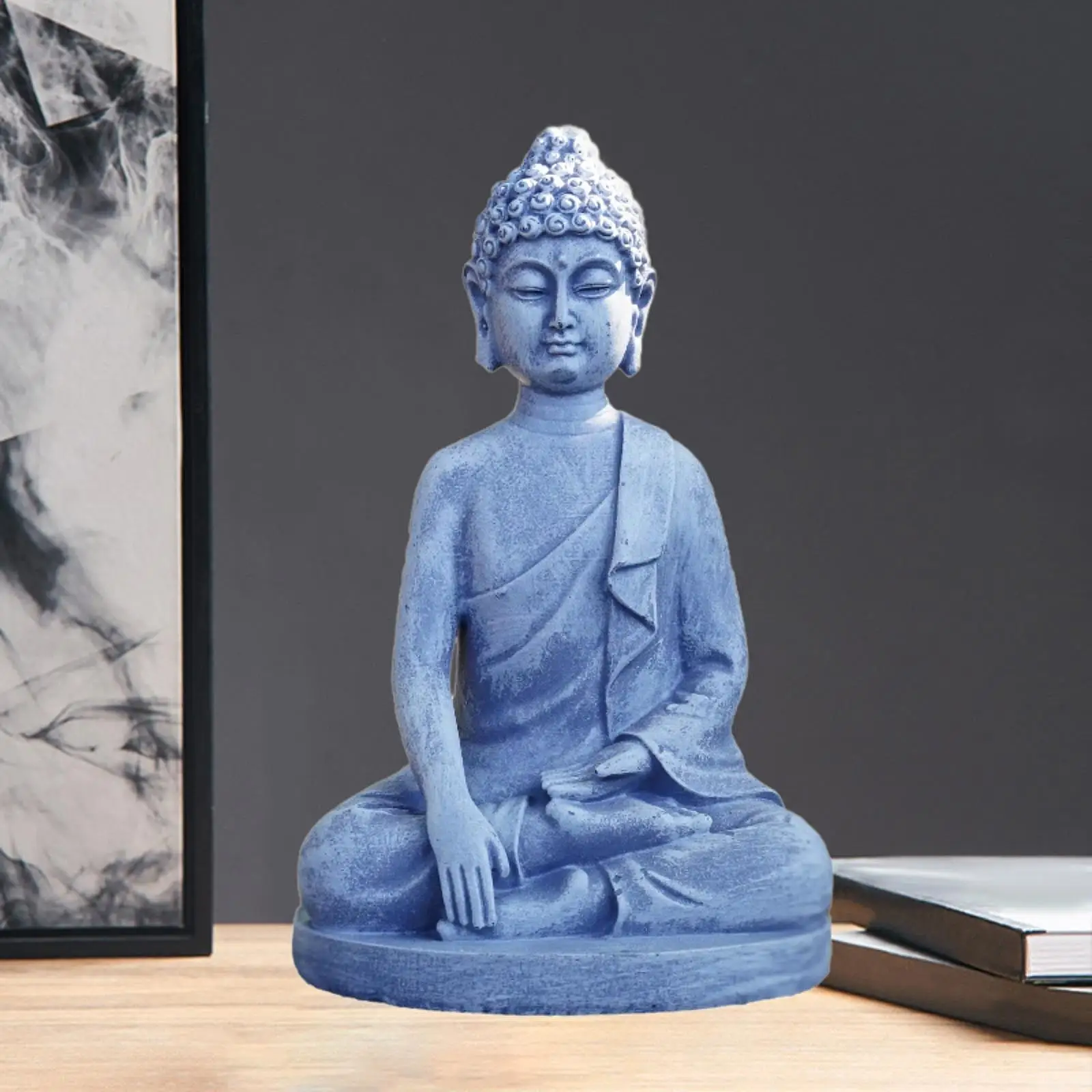 Buddha Statue Resin Ornament Fengshui Figurine for Home Decor Centerpiece Table Desk Shelf Housewarming view 4