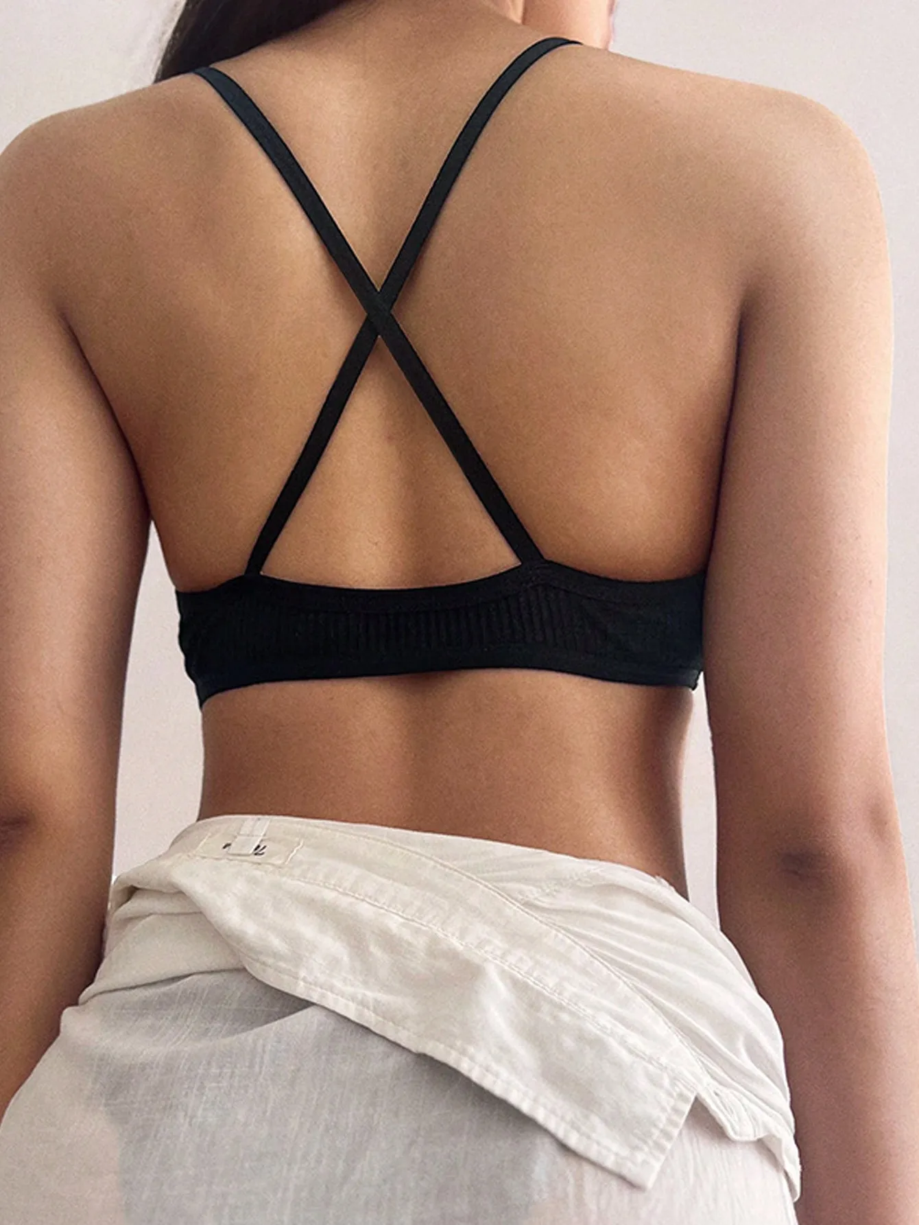 3Pcs Women Sexy Seamless Tube Tops Bra Deep V Triangle Cup Cross Beauty Back Bra Vest Bralette Top Female Lingerie