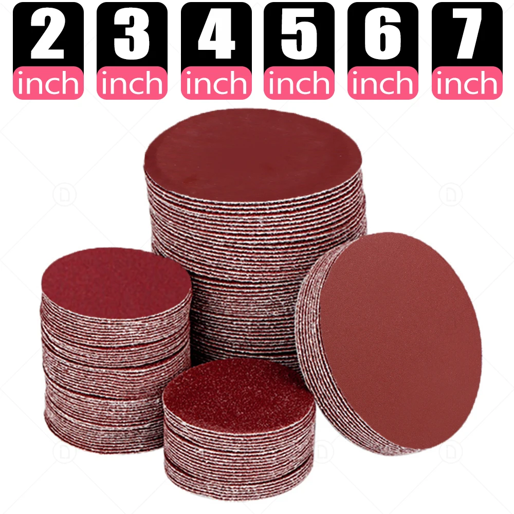 2 3 4 5 6 7 Inch Round Sandpaper Disk Abrasive Polish Pad Plate Sanding Polishing Grit Paper Disc Buffing Sheet Sander