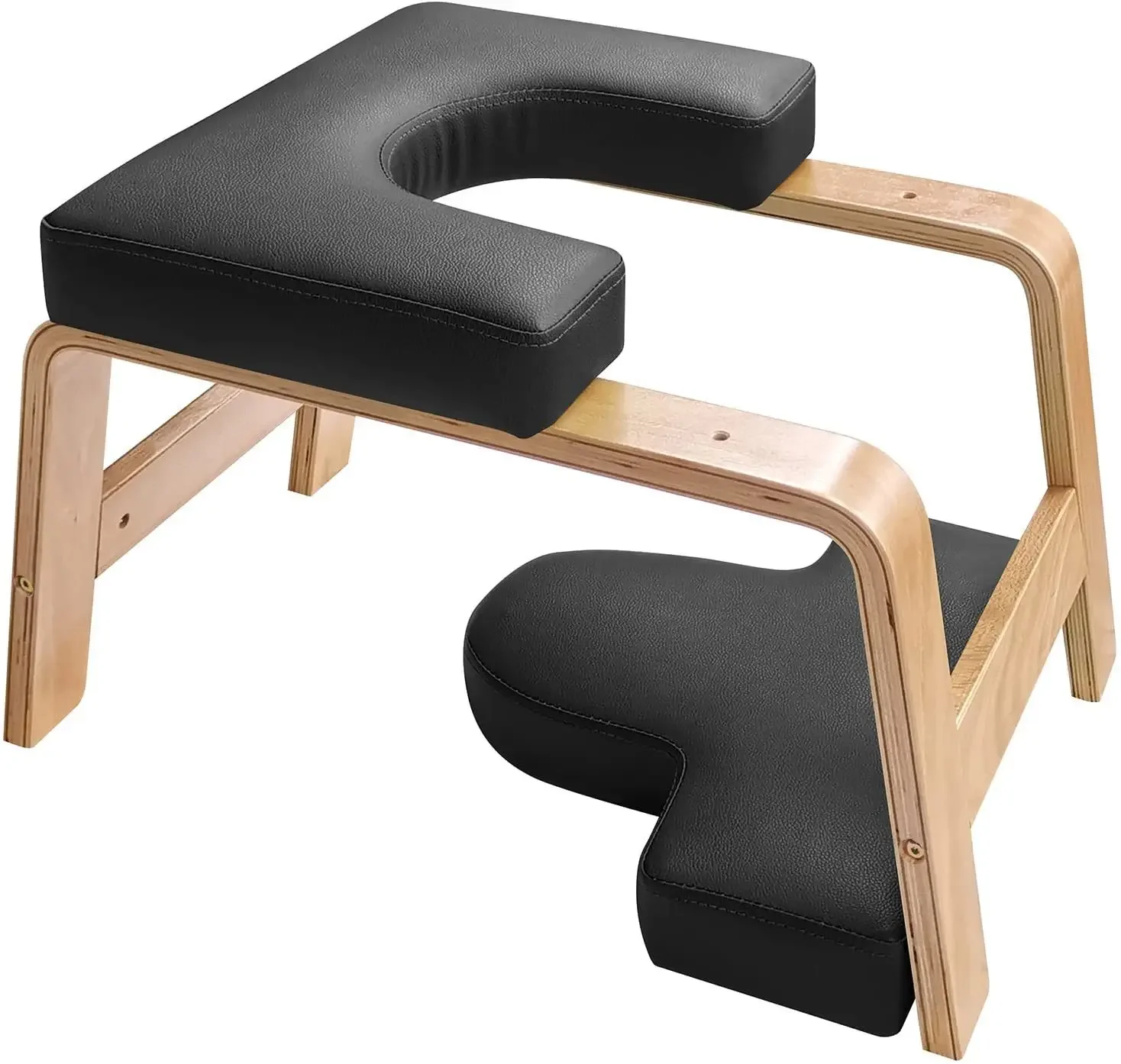 Yoga inverted stool, high-grade solid wood auxiliary chair head extension rack, multi-functional home fitness artifact