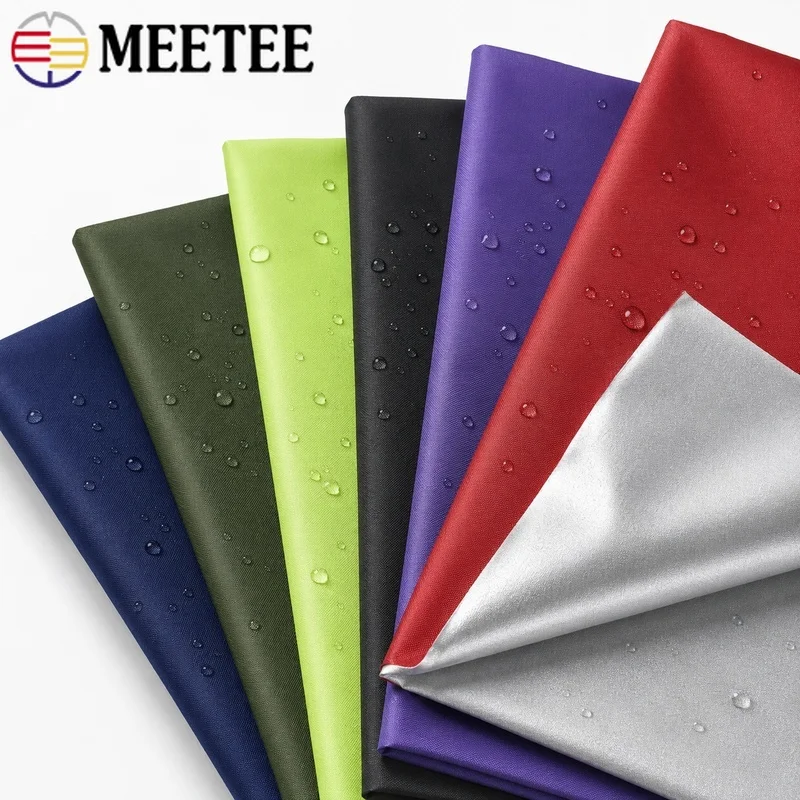 Meetee 190T Thin Waterproof Silver-Coated Taffeta Fabric for Outdoor Sunshade Car Cover Umbrella Tent DIY Craft Sewing Material