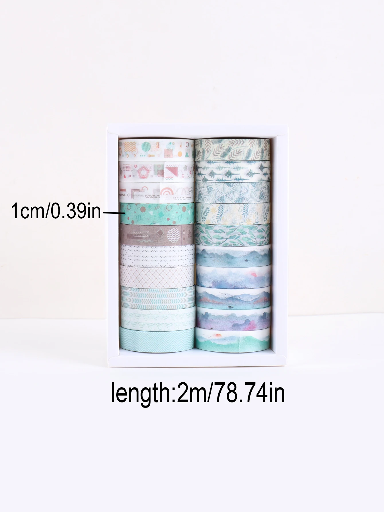 20 Rollen buntes Washi-Tape-Set, geometrische Muster mit Früchten und Pflanzen für Scrapbooking, Journaling, DIY-Geschenkdekoration, Schreibwaren-Geschenke – Detail 2