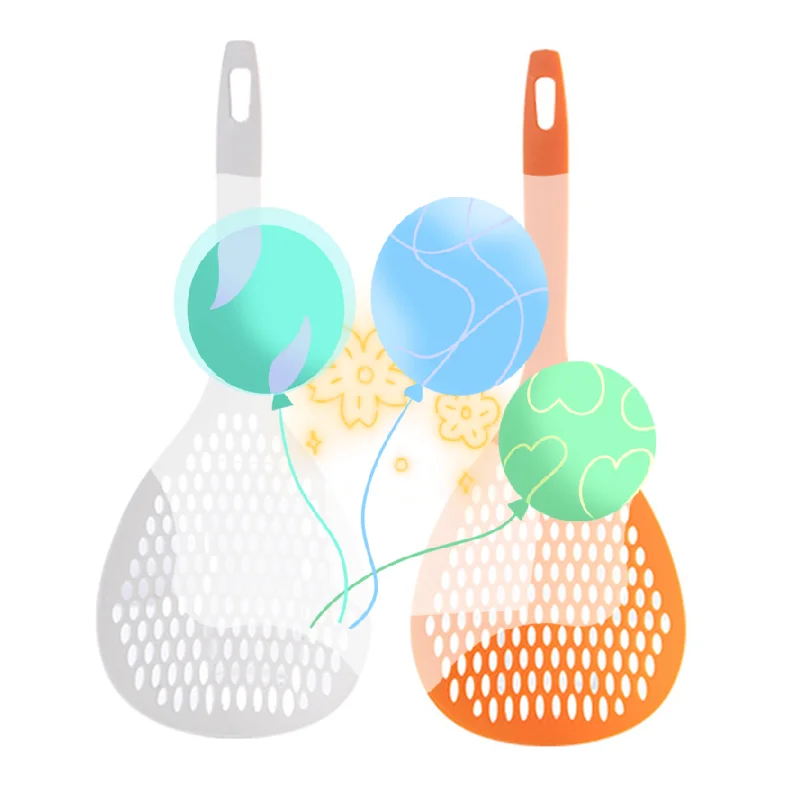 النمط الياباني المعكرونة مصفاة أواني الطبخ ملاعق الفاكهة للمطبخ تجفيف غربال الغذاء مقبض طويل صافي ملعقة