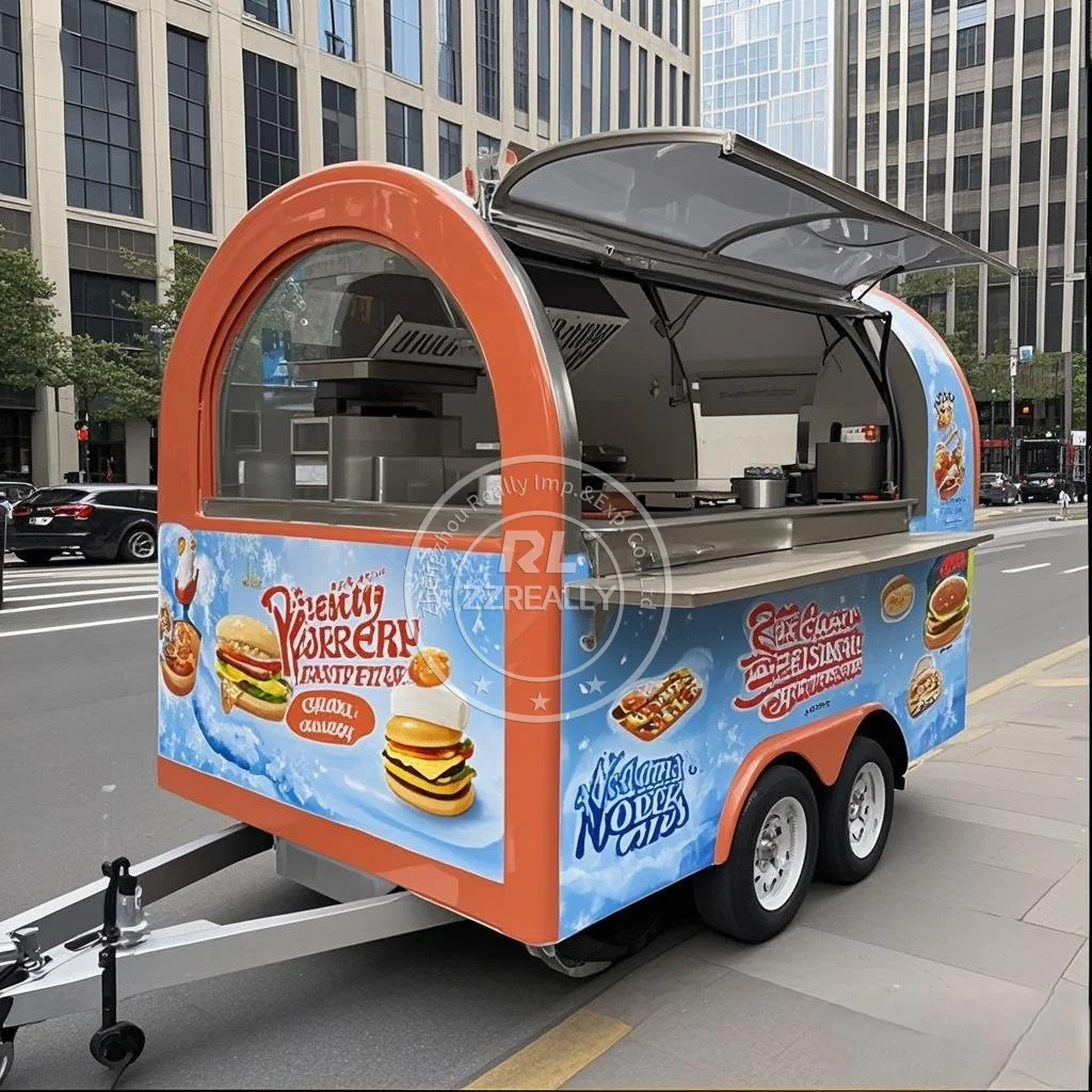 

Custom Fast Food Truck Trailer Concession Mobile Snack Pizza Cart Food Vending Trucks Fully Equipments