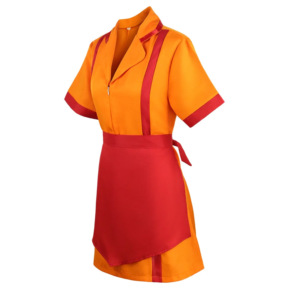 2 Broke Girls Cosplay Dress Costumes for Halloween Girl Party Wear Max Caroline Bar Waitress Maid Dress Cos with Apron