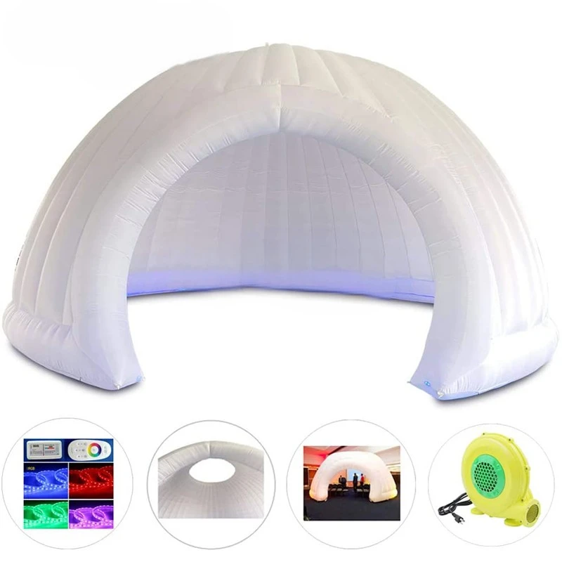 

Dome Tent With Blower Led Inflatable Roofless Inflatable Panoramic Office Tent With Air Blower For Event Party Show Exhibition