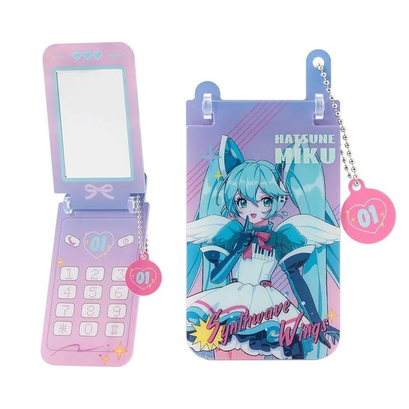 Moeyu Hatsune Miku Lustro do Makijażu Akrylowe Kieszonkowe Zawieszka Vocaloid Cosplay Rin Luka Przenośne Składane Lustro Zabawka Akcesorium do Torby