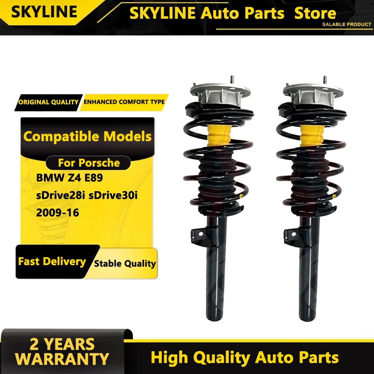 SKYLINE 2X Front Shock Struts Assys w/o Adaptive For BMW Z4 E89 sDrive 28i 30i 3.0 2009-