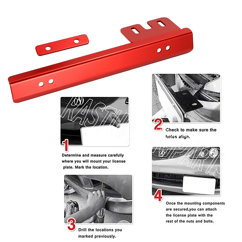 Universal Car Bumper Front License Number Plate Frames Mounting Relocate 6 Color Aluminum Bracket Holder For Volkswagen Honda - view 5