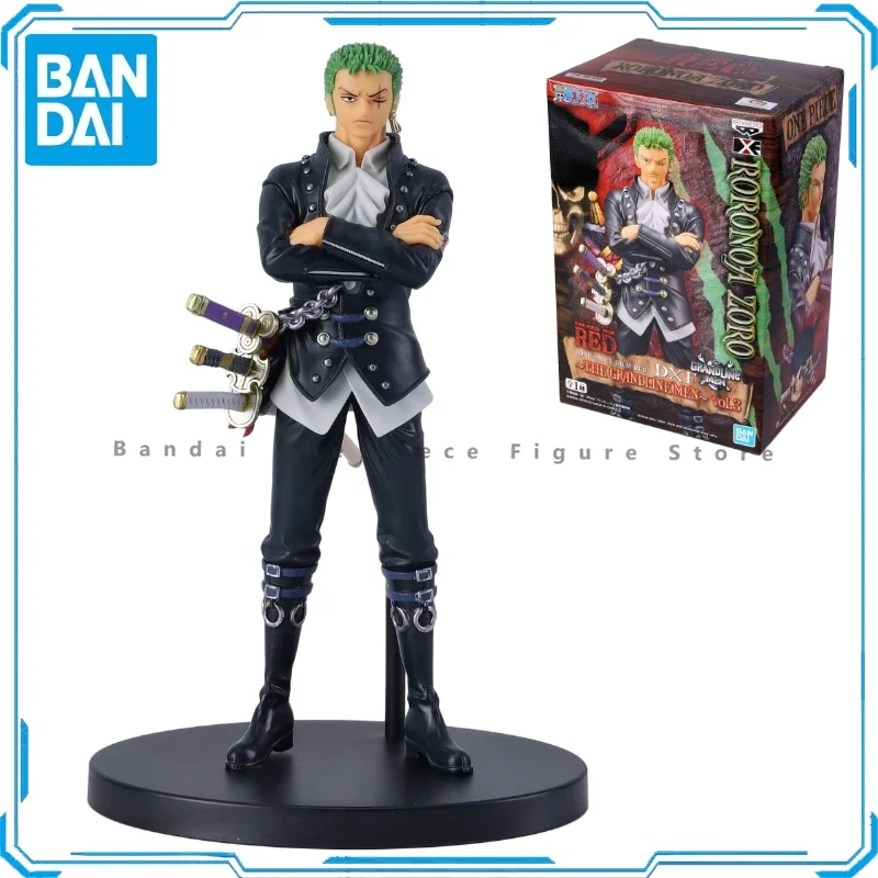 In Stock Original Bandai DXF THE GRANDLINE MEN FILM RED Zoro Action Figures Collector Anime Animation Toys Gifts Model